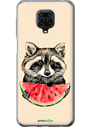 Чехол на xiaomi redmi note 9 pro енотик с арбузом "4605u-1911-72104"