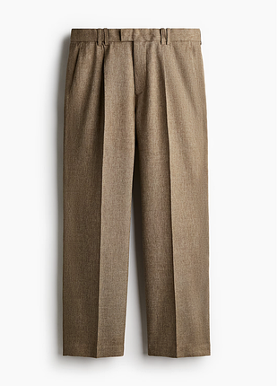 Новые мужские классические брюки h&amp;m relaxed fit со складками / коричневые брюки меланж w33 l32
