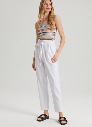 Женские льняные штаны с карманами h&amp;m размер s