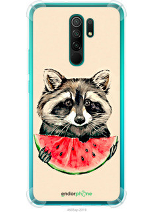 Чехол на xiaomi redmi 9 енотик с арбузом "4605sp-2019-72104"