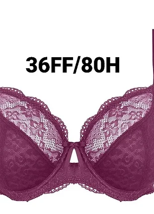 Брендовый кружевной бюстгальтер freya fancies plunge bra berry (цвет бордо /