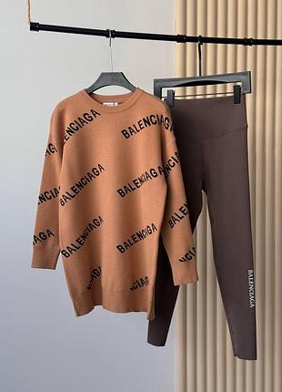 Кофта подовжена туніка коричневий рудий колір balenciaga