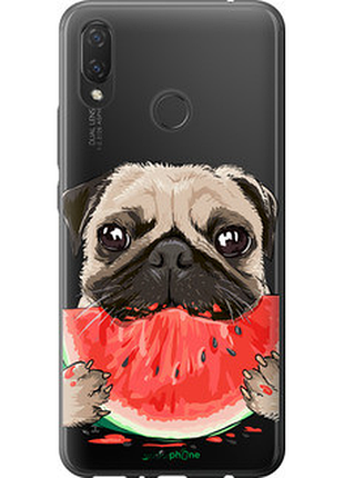 Чехол на huawei p smart plus мопс и арбуз "4665u-1555-72104"