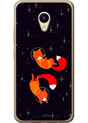 Чехол на meizu m5 лисички в космосе "4519u-420-72104"