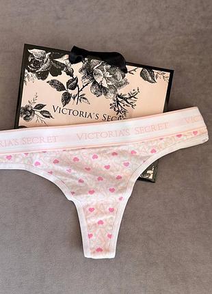 Бавовняні трусики стрінги з еластичним поясом оригінал victoria’s secret вікторія сікрет