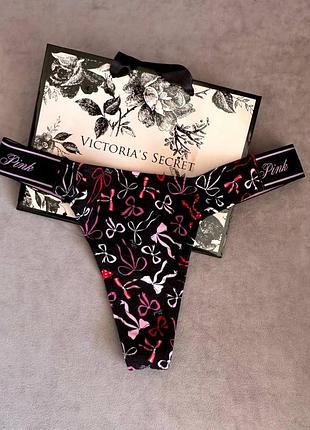 Бавовняні трусики стрінги з еластичним поясом оригінал victoria’s secret вікторія сікрет