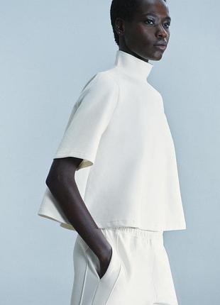 Топ із високим коміром interlock zara, жіночий, розмір s, m