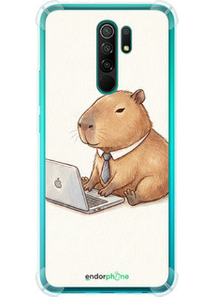 Чехол на xiaomi redmi 9 funny capybara ceo working "6777sp-2019-72104"