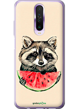Чехол на xiaomi redmi k30 енотик с арбузом "4605u-1836-72104"