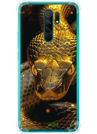 Чехол на xiaomi redmi 9 golden snake "6072sp-2019-72104"