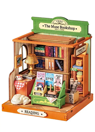 Конструктор 3d міні-будинок robotime rolife the muse bookshop ds040