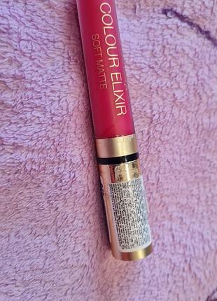 Помада рідка для губ матова max factor colour elixir soft matte 025 raspbrry haze 4 мл 3