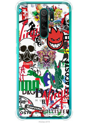 Чехол на xiaomi redmi 9 many different logos "4022sp-2019-72104"