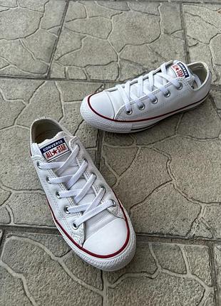 Базовые белые кожаные кеды кеди оригинал converse all star 36p