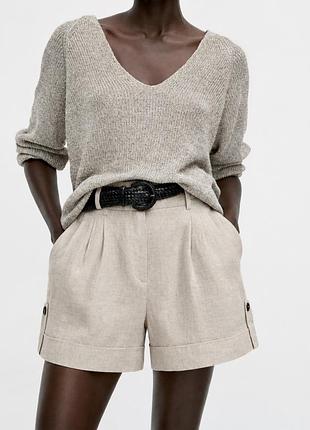Лляні шорти бермуди massimo dutti