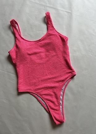 Яркий сдельный слитный купальник купальник сплошной жатка shein l-xl