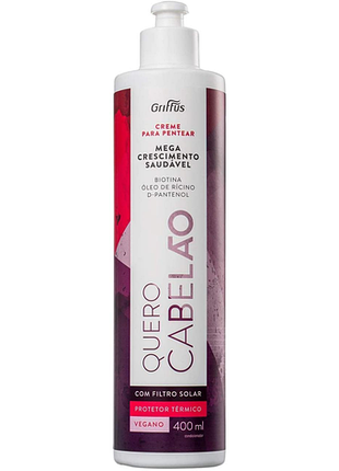 Незмивний кондиціонер для стимуляції зростання волосся griffus creme de pentear quero cabelao 400ml