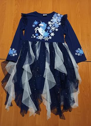 Новогоднее праздничное платье для девочки 7-8 лет.