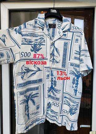 Стильная летняя рубашка primark с льном и вискозой 🌴