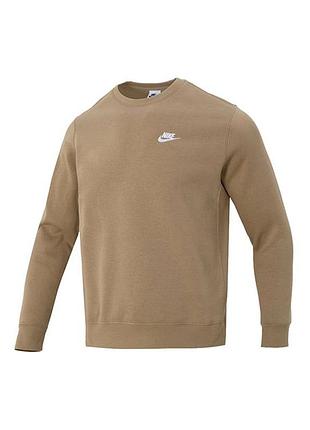Коричневый свитшот nike club fleece
