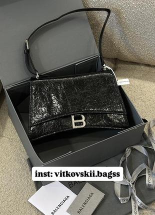 Сумочка crush medium handbag crushed calfskin in black\silver🖤