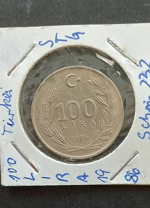 Туреччина 100 лір 1986