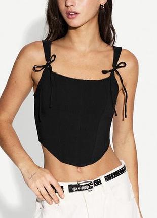 Bershka топ чорний bershka корсет bershka топ бандо майка