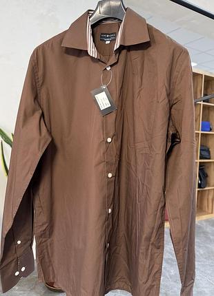 Рубашка мужская shirt studio коричневого цвета, размер xl (арт.02184)