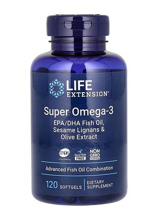 Super omega-3 epa/dha fish oil sesame lignans & olive extract - 120 softgels