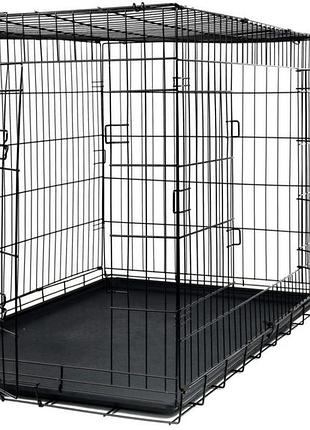 Клетка для животных funfit xxxl (122х74х80 см), металлическая, черная, транспортная, с выдвижным поддоном, для собак и котов