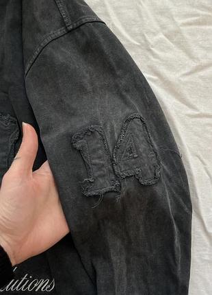 (знижка 1 тиждень) архівний misbhv distressed лонгслів поло потертий денім 6