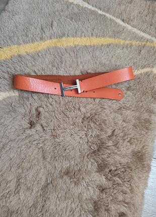 Ремінь жіночий tommy hilfiger шкіряний помаранчевий