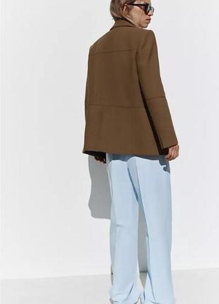 Коричневий піджак, блейзер zara 3