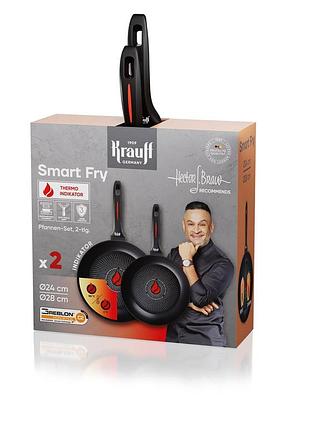 Набір сковорід алюм. з антипр. покриттям smart fry, діам.24см, 28см . артикул: 25-45-220. tm "krauff"
