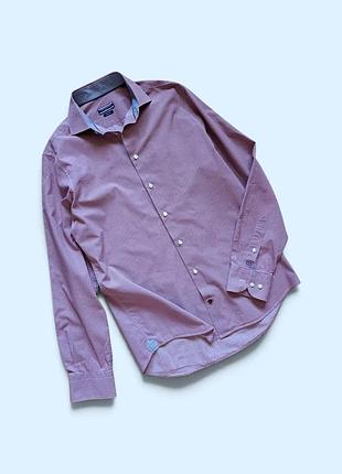 Брендовая мужская рубашка tommy hilfiger slim fit 1400/11