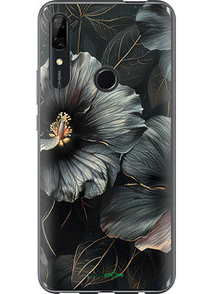 Чохол на huawei p smart z чорні квіти "6031u-1704-72104"