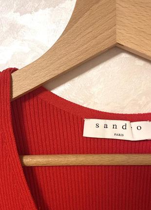 Яскраво-червоний джемпер в рубчик sandro 2