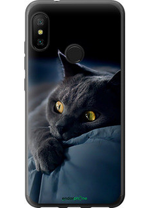 Чехол на xiaomi redmi 6 pro дымчатый кот "825u-1595-72104"