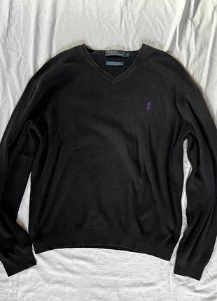 Чорний пуловер polo ralph lauren