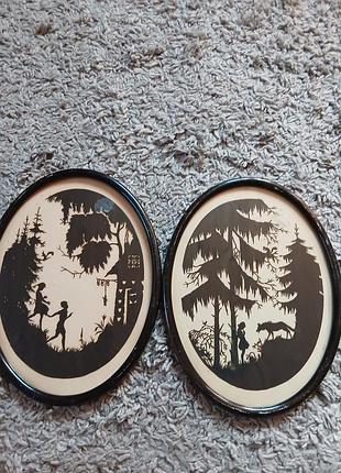 Картины винтаж рисунок объемная швеция 25×19см