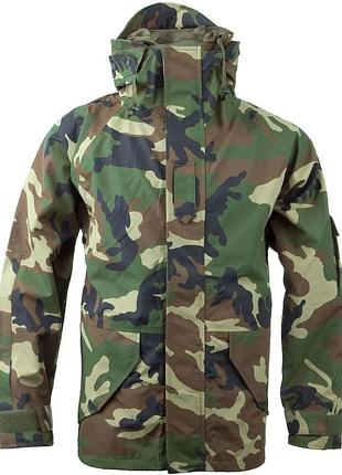 Mil-tec wet weather 3-layer laminate waterproof jacket - woodland  чоловіча парка