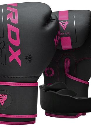 Боксерские перчатки rdx f6 matte pink-10oz (капа в комплекте)