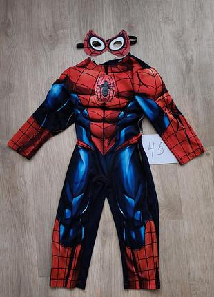 Дитячий карнавальний костюм людини-павука (spider-man), що складається з комбінезона та маски на голову. людина павук 98 см 104 см