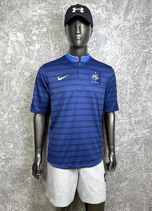 Nike france футболка l размер футбольная синяя с принтом