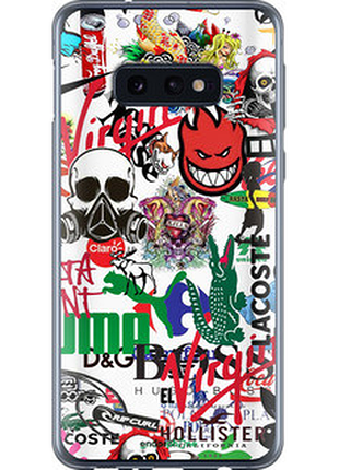 Чехол на samsung galaxy s10e many different logos "4022u-1646-72104"