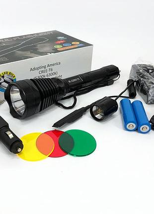 Ліхтар тактичний police q2800-t6 18650 х 2, заряджається від мережі 220в та авто зу 12в, виносна кнопка ty-48