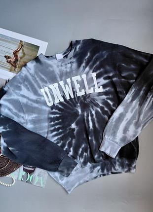 Теплый свитшот oversize tie-dye на флисе unwell s 44–48