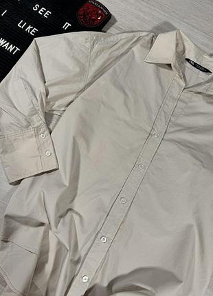 Базовая натуральная рубашка zara 2