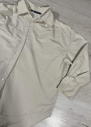 Базовая натуральная рубашка zara 4