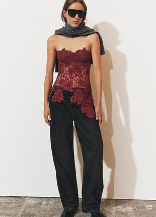 Корсет с цветочным кружевом zw collection